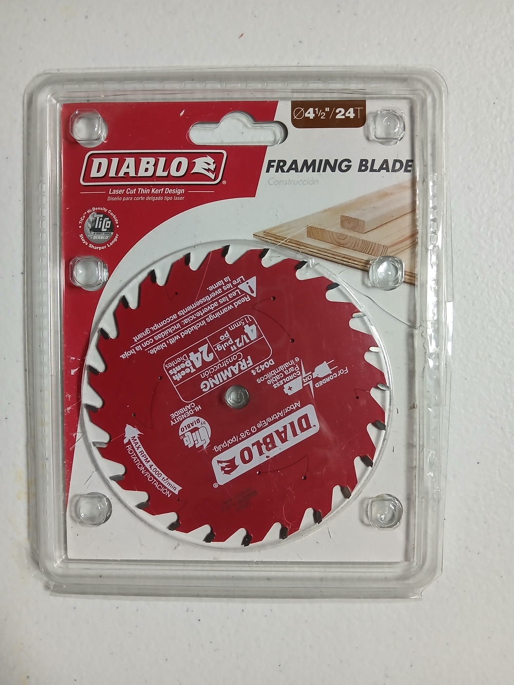 Diablo 4-1/2" inch D0424X Construction Framing Saw Blade 24 Tooth for Wood